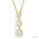 1/3 ctw Round Cut Lovebright Diamond Layered Pendant in 14K Yellow Gold