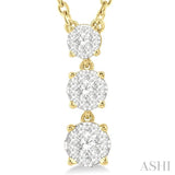 1/3 ctw Round Cut Lovebright Diamond Layered Pendant in 14K Yellow Gold