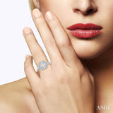 1 Ctw Baguette & Round Cut Fusion Diamond Ring in 14K White Gold