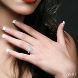 1 ctw Pear Shape Round Cut Diamond Lovebright Ring in 14K White and Rose Gold