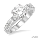 1/2 Ctw Semi-Mount Diamond Engagement Ring in 14K White Gold