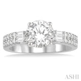 1/2 Ctw Semi-Mount Diamond Engagement Ring in 14K White Gold