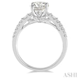 1/2 Ctw Semi-Mount Diamond Engagement Ring in 14K White Gold