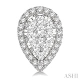 1 ctw Pear Shape Lovebright Diamond Stud Earrings in 14K White Gold