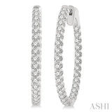 1 Ctw Inside-Out Round Cut Diamond Hoop Earrings in 14K White Gold