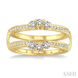 1/2 Ctw Round Cut Diamond Insert Ring in 14K Yellow Gold.