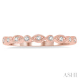 1/10 Ctw Marquise & Circular Mount Round Cut Diamond Stackable Band in 14K Rose Gold