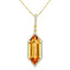Citrine & Diamond Geometric Pendant