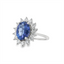 Tanzanite & Diamond Halo Fashion Ring
