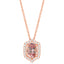 Lotus Garnet & Diamond Halo Pendant