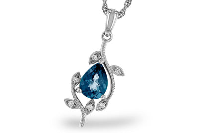London Blue Topaz & Diamond Pendant