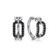 Bujukan Sterling Silver Black Spinel Huggie Hoop Earrings