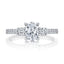 Oval Diamond Three Stone Engagement Ring