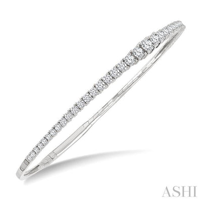 Diamond Halfway Graduated Flex Bangle