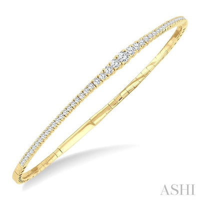 Diamond Halfway Graduated Flex Bangle