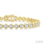 Hexagon Shape Bezel Set Diamond Tennis Bracelet
