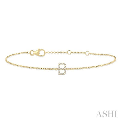 Block 'B' Initial Diamond Chain Bracelet