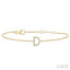 Block 'D' Initial Diamond Chain Bracelet