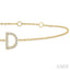 Block 'D' Initial Diamond Chain Bracelet