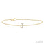 Block 'J' Initial Diamond Chain Bracelet