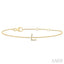 Block 'L' Initial Diamond Chain Bracelet