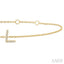 Block 'L' Initial Diamond Chain Bracelet