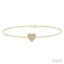 Heart Shape Petite Diamond Fashion Chain Bracelet