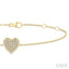 Heart Shape Petite Diamond Fashion Chain Bracelet