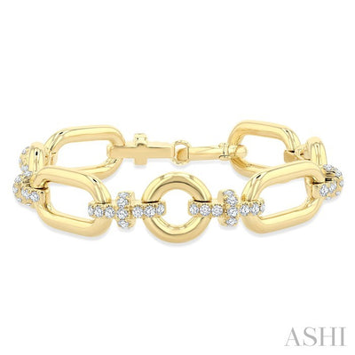 Aeris Gold Bold Link Diamond Fashion Bracelet