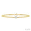 Oval Shape Curb Diamond Fashion Bracelet