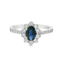 Sapphire & Diamond Halo Fashion Ring