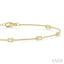Petite Baguette Diamond Station Fashion Chain Bracelet