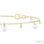 Pearl & Diamond Station Chain Bracelet