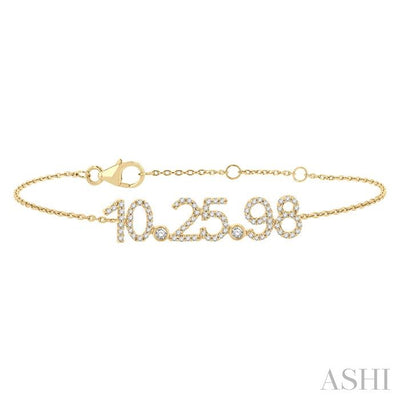 Date '10.25.98' Diamond Chain Bracelet