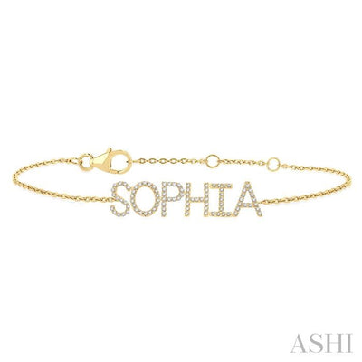 Block 'SOPHIA' Diamond Name Chain Bracelet