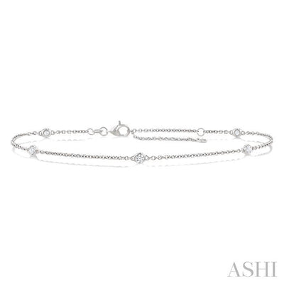 Round Shape Diamond Station Chain Bracelet