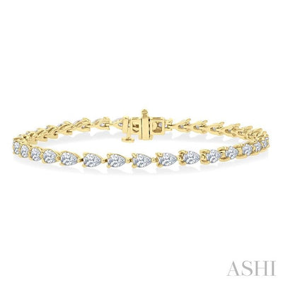 Pear Shape East-West Diamond Bracelet
