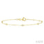Round Shape Paperclip Diamond Station Chain Bracelet