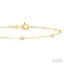 Round Shape Paperclip Diamond Station Chain Bracelet