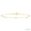 Round Shape Paperclip Diamond Station Chain Bracelet
