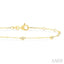 Round Shape Paperclip Diamond Station Chain Bracelet