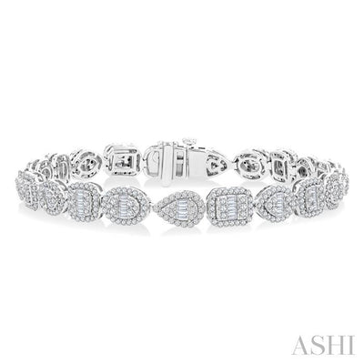 Mixed Shape Halo Fusion Diamond Bracelet