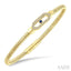 Hexagon Shape Gemstone & Diamond Fashion Flex Bangle