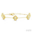 Clover Bead Bijuox Fluted Diamond Station Fashion Chain Bracelet