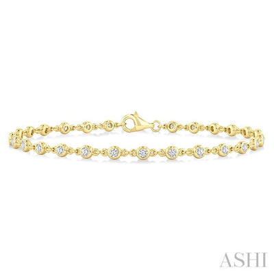 Bezel Set Diamond Station Bracelet