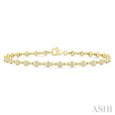 Bezel Set Diamond Station Bracelet