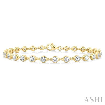 Bezel Set Diamond Station Bracelet