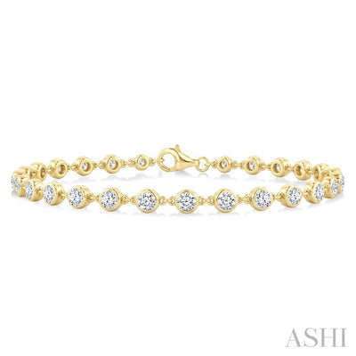 Bezel Set Diamond Station Bracelet