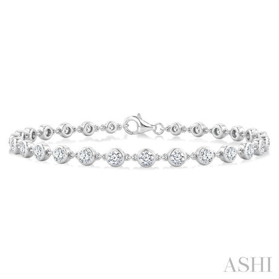 Bezel Set Diamond Station Bracelet