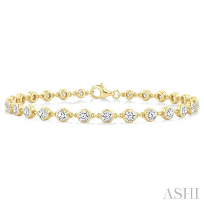 Bezel Set Diamond Station Bracelet